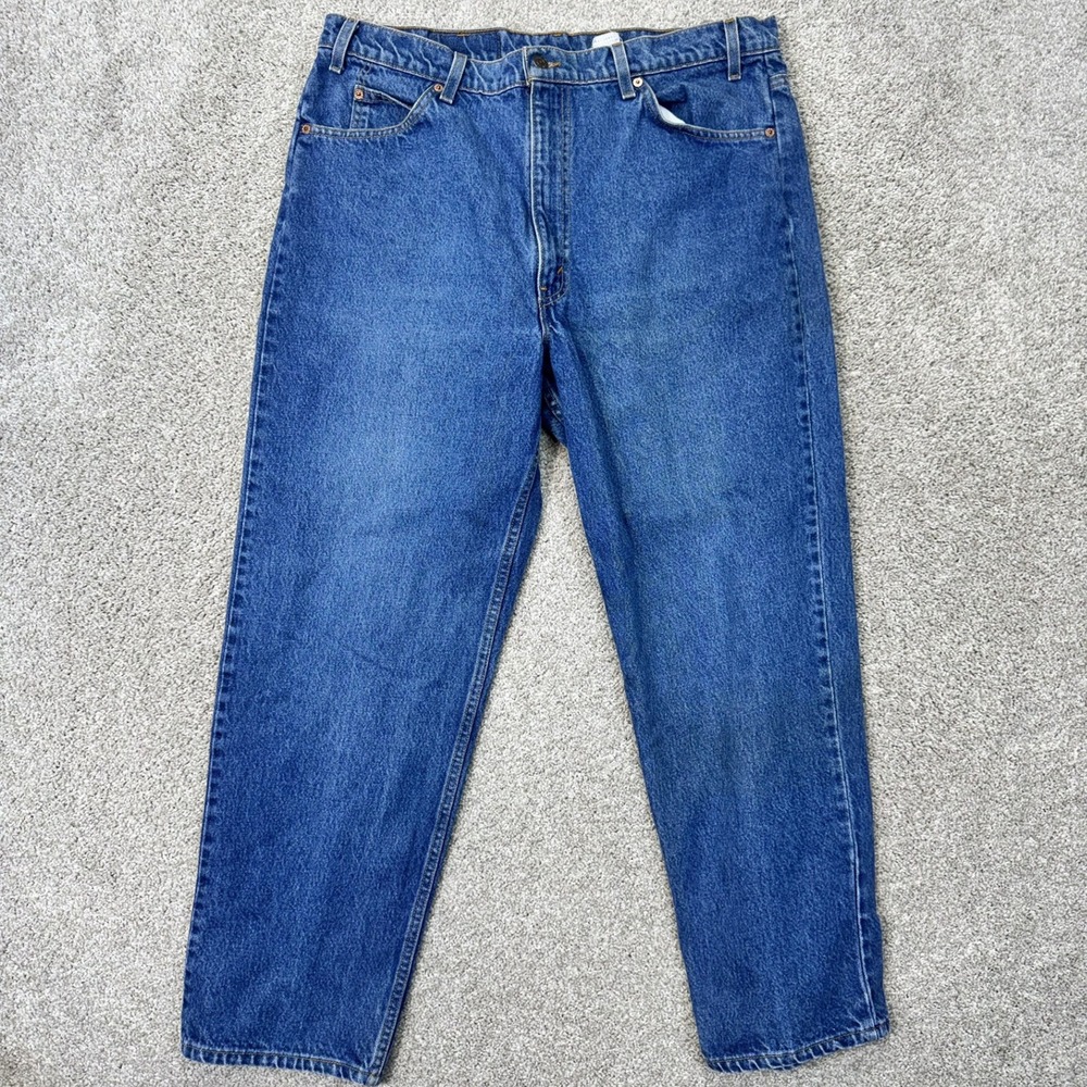 Levi's Jeans Mens 40x30 550 Relaxed Fit Blue Orange Tab Tapered Leg EUC